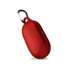 Silicone Bluetooth Earphones Case Shockproof Wireless Headphone Protective Box with Hook red