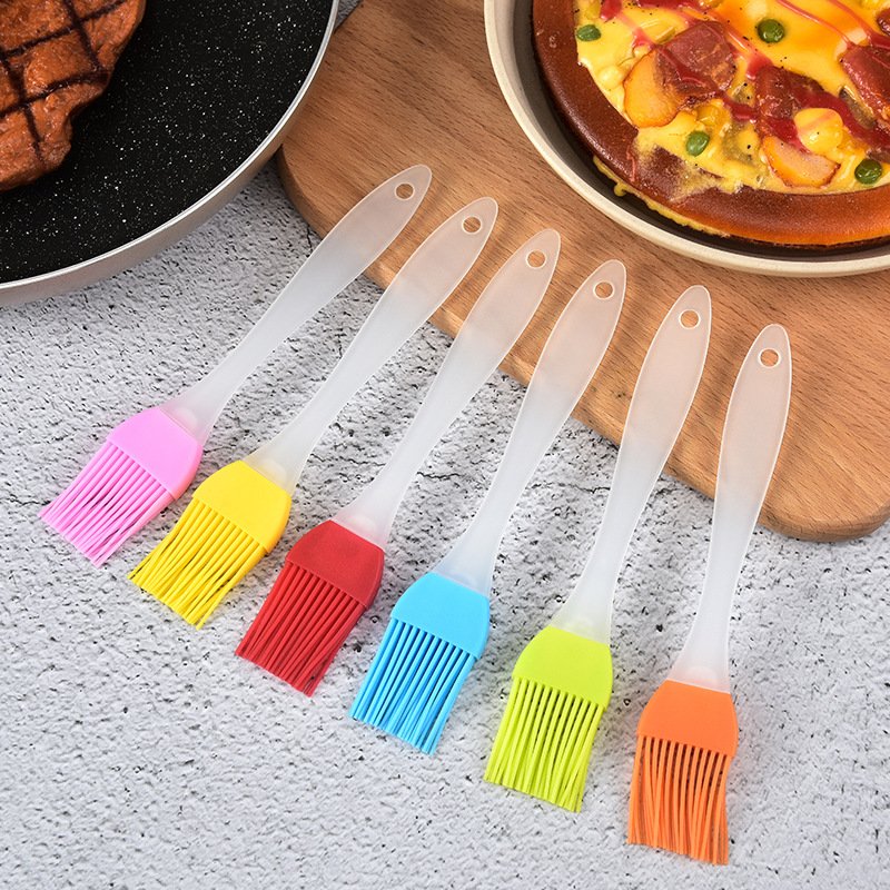 Silicone  Brush With Plastic Handle Kitchen Barbecue Grill Oil Brush Cooking Accessories Random Color
