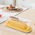 Silicone Butter Dish With Knife Dishwasher Safe Butter Keeper Kitchen Utensils With Transparent Lid yellow