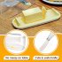 Silicone Butter Dish With Knife Dishwasher Safe Butter Keeper Kitchen Utensils With Transparent Lid yellow