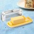 Silicone Butter Dish With Knife Dishwasher Safe Butter Keeper Kitchen Utensils With Transparent Lid yellow