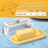 Silicone Butter Dish With Knife Dishwasher Safe Butter Keeper Kitchen Utensils With Transparent Lid yellow