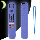 Silicone Case Compatible For TCL RC902V FMR4 FAR2 FMR1 Tv Voice Remote Control Cover Protector With Lanyard Luminous blue