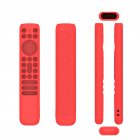 Silicone Case Remote Control Storage Dustproof Cover With Protective Belt Lanyard Compatible For TCL RC902V red