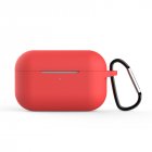 Silicone Case for AirPods Pro Travel Earphone Storage Bag Smooth Surface Dustproof Overall Protection Headset Cover red