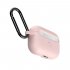 Silicone Case for AirPods Pro Wireless Bluetooth Headphones Storage Protective Cover with Hook for Outdoor Travel pink