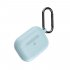 Silicone Case for AirPods Pro Wireless Bluetooth Headphones Storage Protective Cover with Hook for Outdoor Travel light blue