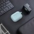 Silicone Case for AirPods Pro Wireless Bluetooth Headphones Storage Protective Cover with Hook for Outdoor Travel light blue