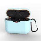 Silicone Case for SONY WF 1000XM3 Bluetooth Earphone Charging Box Cover Soft Shell with Anti lost Hook blue for SONY WF 1000XM3