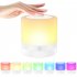 Silicone Colorful Night Lights Portable Adjustable 7 Color Changing Rgb Table Lamp Camping Lights With Handle Silver without remote control