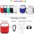 Silicone Cover Case   Carabiner Hook   Anti lost Earphone Strap   Ear Tips Set for Apple AirPods red
