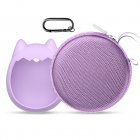 Silicone Cover Case Compatible For Tamagotchi Pix Games Console Cute Cartoon Protective Cover With Storage Bag Purple