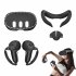 Silicone Cover Set Controllers Grip Cover Protector Face Cover for Meta Quest 3 VR Accessories Black
