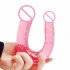 Silicone Dildos Penis Double Ended U shaped Realistic Mini Crystal Masturbator Adult Sex Toys Products pink