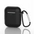 Silicone Earphone Case For Airpods 1 2 Generation Universal Hook Type Anti drop Earphone Case Cover Black