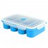 Silicone  Freezer  Tray Soup 4 Cubes Food Freezing Container Molds With Lid Frozen Packaging Box Red 4 cells