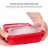 Silicone  Freezer  Tray Soup 4 Cubes Food Freezing Container Molds With Lid Frozen Packaging Box Red 4 cells