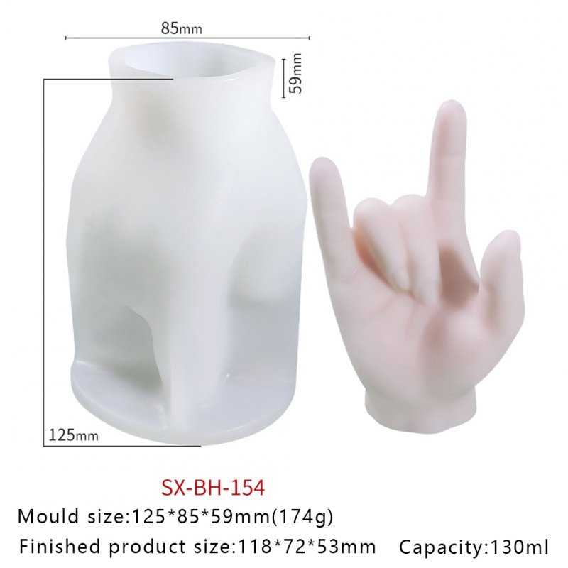 Silicone Gesture  Mold Diy Creative Friendly Gesture Aromatherapy Candle Plaster Cake Mold Gesture-I love you BH-154