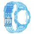 Silicone Integrated Watch Case Band Bracelet Cover Strap 40mm   44mm Compatible For Samsung Galaxy Watch4 transparent pink 44MM