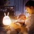 Silicone Led Bunny Lamp Rechargeable Touch Sensor Nursery Night Light With Timer Girls Birthday Gifts yellow light