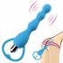 Silicone Long Pull Beads Vibrator Anal Plug Massage Women Masturbation Product Silicone Sex Toys Blue  boxed 