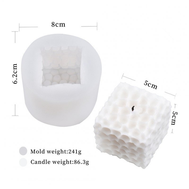 Silicone Magic Round  Cube Shaper Candle Mould Mutilayer Diy Mold For Cake Bakery Candle White_5*5-Honeycomb candle mould