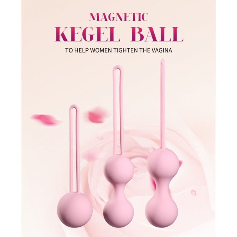 Silicone Magnetic kegels Balls Egg Smart Ball Vaginal Tighten Exercise Machine Vibrator Ball Sex Toys for Womens Pink_L