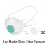 Silicone Masks 30pcs Filter Paper Face Mouth Mask Anti dust Mask Filter Replacement Health Care white