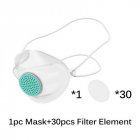 Silicone Masks 30pcs Filter Paper Face Mouth Mask Anti dust Mask Filter Replacement Health Care white