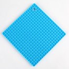 Silicone Pot Holders  Set of 1   Silicone Multi Purpose Hot Pads Heat Resistant to446   F  Non slip  Insulation  Durable  Flexible Trivet for Table Kitchen  blue