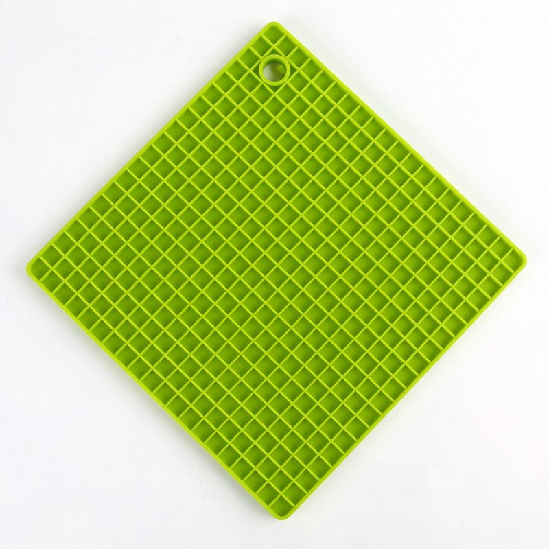 Silicone Pot Holders (Set of 1), Silicone Multi-Purpose Hot Pads Heat Resistant to446 °F, Non-slip, Insulation, Durable, Flexible Trivet for Table Kitchen  green