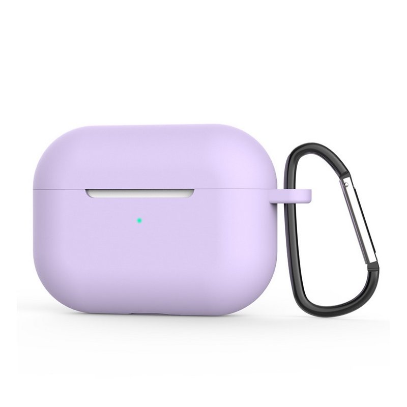 Silicone Protective Case For Airpods Pro 3-generation Earphone Protective Cover With Key Chain Purple