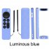 Silicone Protective Cover Suitable For Apple 2021 Tv Siri 4k Remote Control Silicone Anti slip Dust proof Protective Case Y31 luminous blue