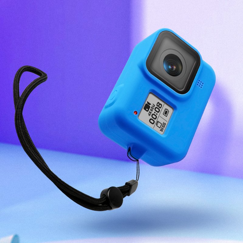 Silicone Protective Full Cover for GoPro Hero8 Camera with Lanyard Dust-proof Shell Case  blue