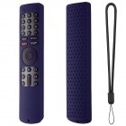 Silicone Remote Control Case With Lanyard Shockproof Protector Cover Compatible For Xiaomi Xmrm-010 Tv Remote Control Midnight Blue Suit