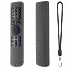 Silicone Remote Control Case With Lanyard Shockproof Protector Cover Compatible For Xiaomi Xmrm-010 Tv Remote Control dark gray suit