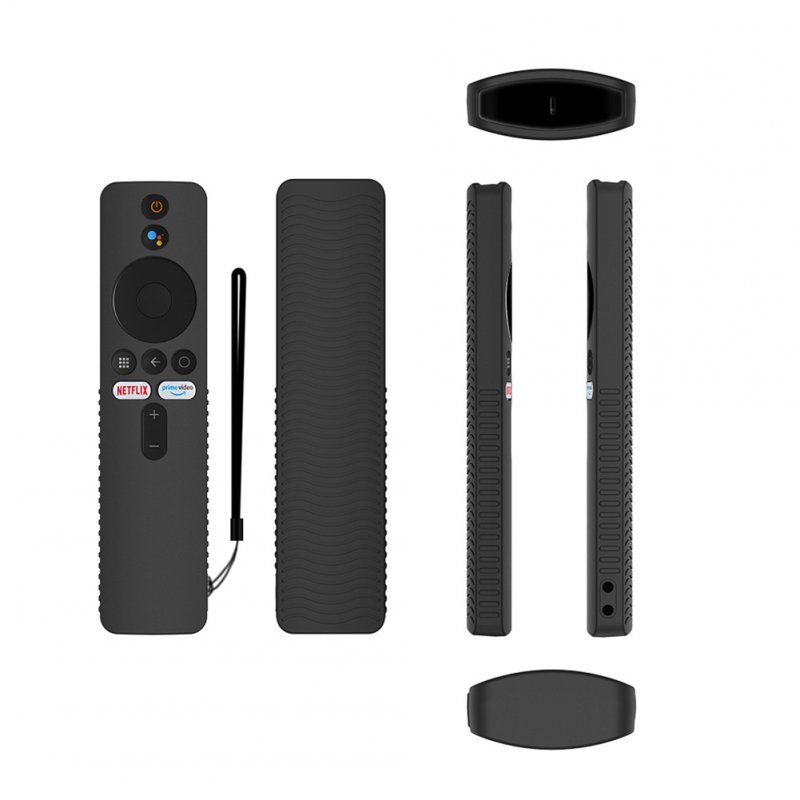 Silicone Remote Control Protective Case Dust Cover With Lanyard Compatible For Mi Tv Stick 4k Tv Stick black