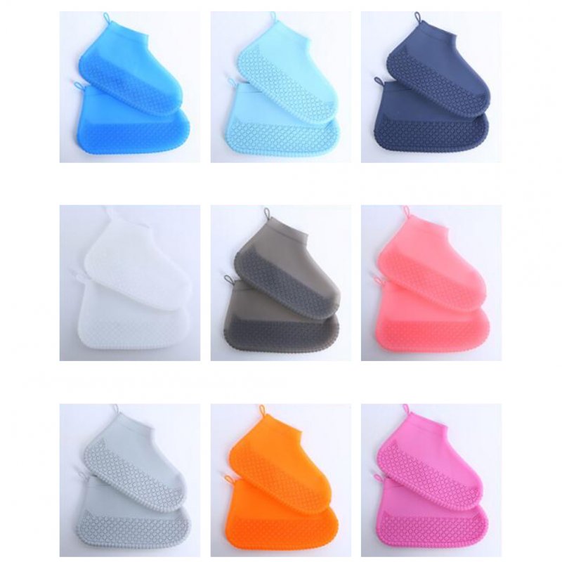 Silicone Shoe Cover Reusable Waterproof Outdoor Camping Slip-resistant Rubber Rain Boot Overshoes Granny Grey_M