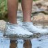 Silicone Shoe Cover Reusable Waterproof Outdoor Camping Slip resistant Rubber Rain Boot Overshoes Tea gray M