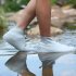 Silicone Shoe Cover Reusable Waterproof Outdoor Camping Slip resistant Rubber Rain Boot Overshoes Tea gray L