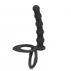 Silicone Strap On Penis Butt Plug Anal Beads With Cock Ring Delay Ejaculation Anus Plug Adult Massager For Male Man black