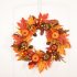 Silk Fall Door Wreath Autumn Berries and Maple Leaf Enhance Home Decor Round  Maple Leaf Wreath 