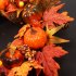 Silk Fall Door Wreath Autumn Berries and Maple Leaf Enhance Home Decor Round  Maple Leaf Wreath 