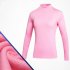 Simier Long Sleeve Golf Clothes for Women Base Shirt Pink M