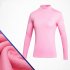 Simier Long Sleeve Golf Clothes for Women Base Shirt Pink S