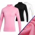 Simier Long Sleeve Golf Clothes for Women Base Shirt Pink XL