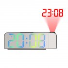 Simple Colorful Projection Alarm Clock Led Large Digital Display Electronic Alarm Clock With Thermometer Mirror lantern E