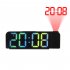 Simple Colorful Projection Alarm Clock Led Large Digital Display Electronic Alarm Clock With Thermometer Black face lantern E