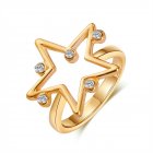 Simple  Geometric  Ring Personality Zircon Five-pointed Star Ring Creative Jewelry Golden