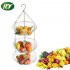 Simple Hanging Iron Wire 3 Layer Storage Baskets for Fruit Flower Display stainless steel
